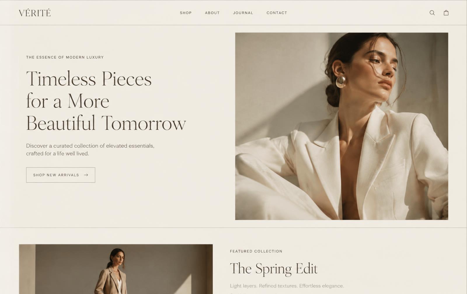 Redesigned editorial boutique website